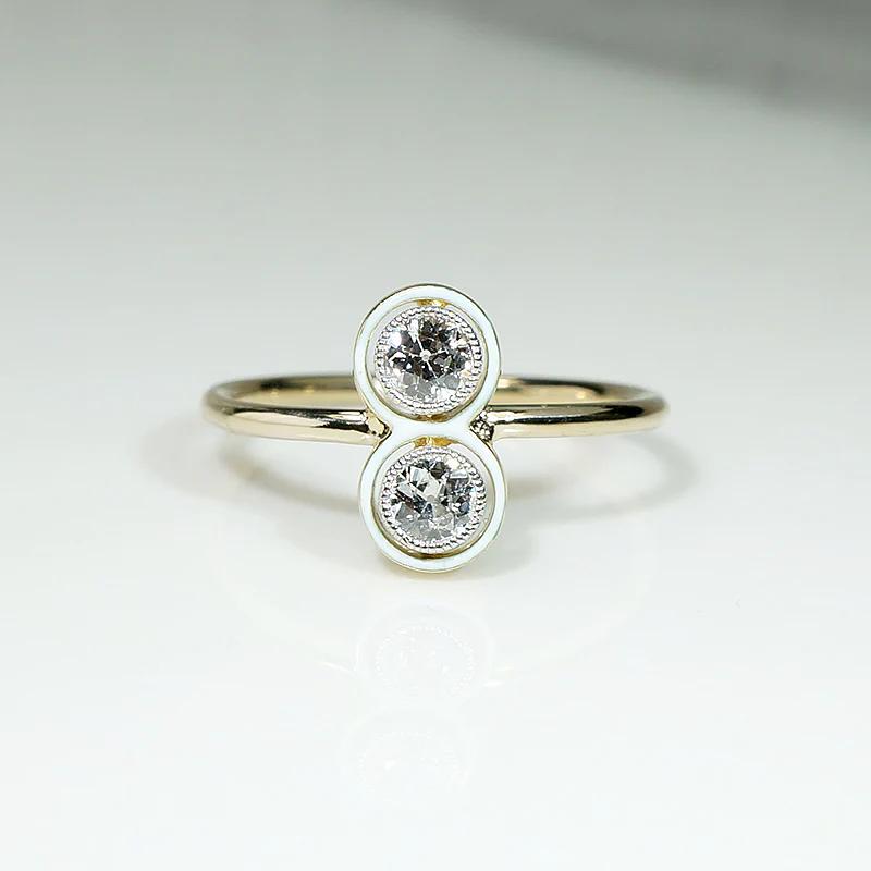 Infinite Innocence White Enamel & Diamond Ring