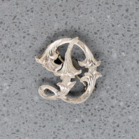 Ornate Engraved Sterling "D" Brooch