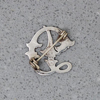 Ornate Engraved Sterling "D" Brooch
