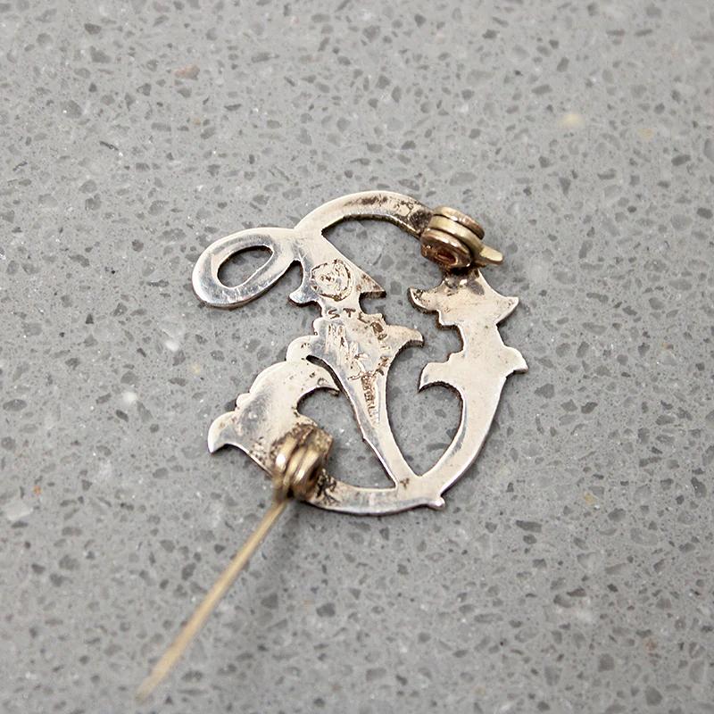 Vintage Signé Sterling Danecraft Open Circle Acorn Leaves Designer Vintage Signé Sterling Danecraft Open Circle Acorn Leaves Designer