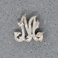 Engraved Sterling Foliate Font "M" Brooch