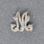 Engraved Sterling Foliate Font "M" Brooch