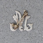 Engraved Sterling Foliate Font "M" Brooch