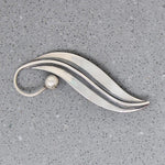 Elegant Mid Century Sterling Leaf Brooch