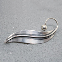 Elegant Mid Century Sterling Leaf Brooch
