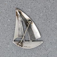 Breezy Sterling Silver Sailboat Brooch
