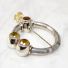 Superb Scottish Penannular Cloak Pin with Agate & Citrine