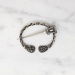 Celtic Knot Work Silver Penannular Cloak Pin