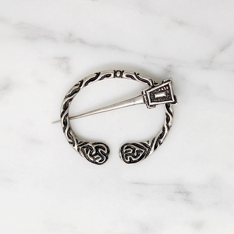 Celtic Knot Work Silver Penannular Cloak Pin