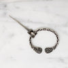 Celtic Knot Work Silver Penannular Cloak Pin