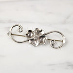 NYE Sterling Dogwood Blossom Brooch