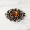 Elaborate Edwardian Citrine & Silver Brooch