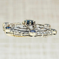 Starry Sapphire & Diamond Retro Brooch