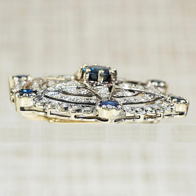Starry Sapphire & Diamond Retro Brooch