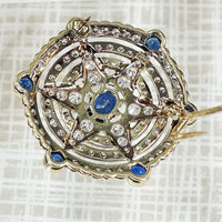 Starry Sapphire & Diamond Retro Brooch