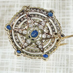 Starry Sapphire & Diamond Retro Brooch