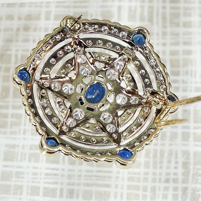 Starry Sapphire & Diamond Retro Brooch