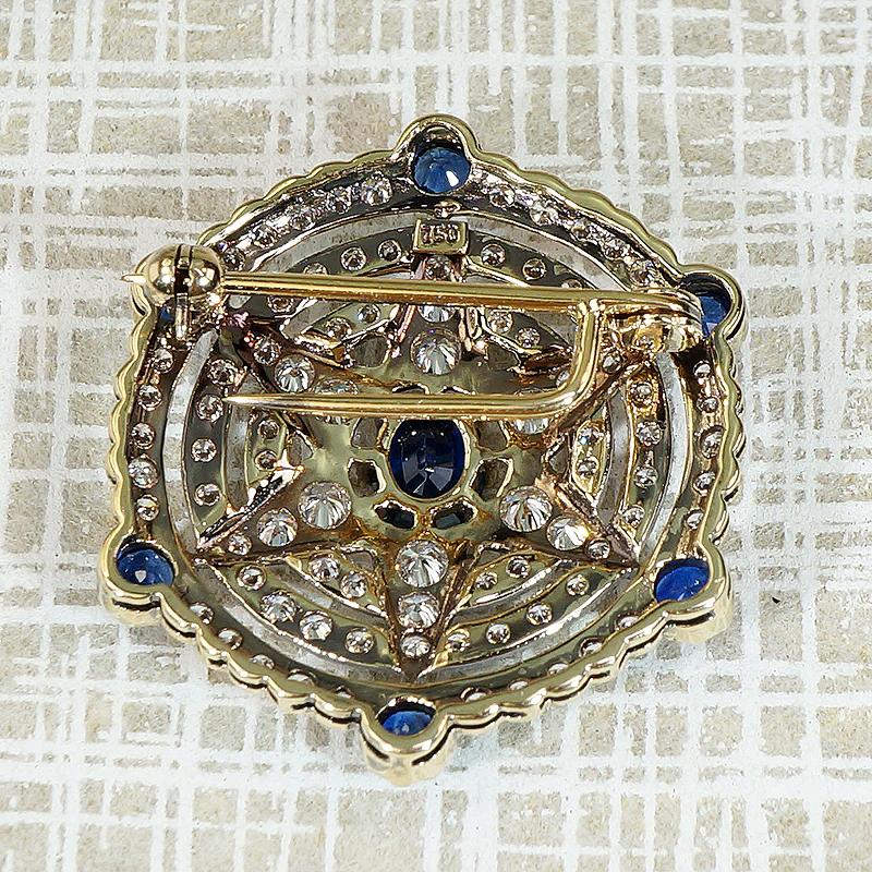 Starry Sapphire & Diamond Retro Brooch
