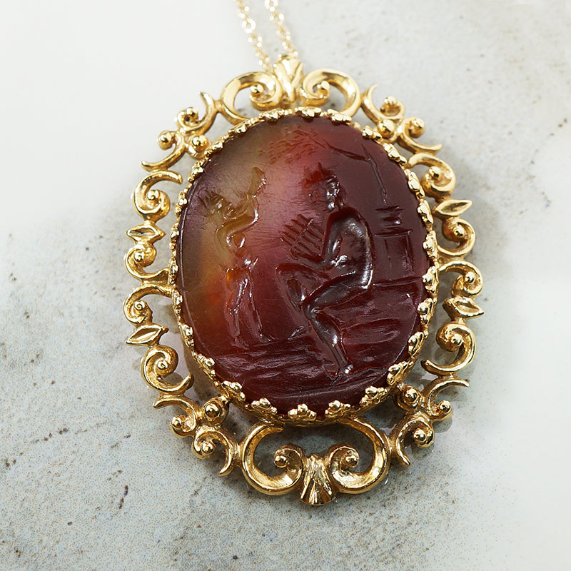 Carnelian Intaglio Pendant of Pan
