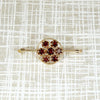 Flower Garnet Cluster in 14k Gold Brooch