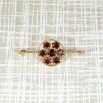 Flower Garnet Cluster in 14k Gold Brooch