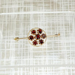Flower Garnet Cluster in 14k Gold Brooch