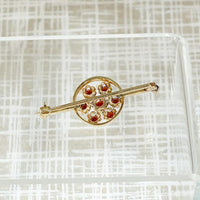 Flower Garnet Cluster in 14k Gold Brooch