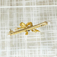 Saucy Bow Diamond & Pearl 18k Brooch