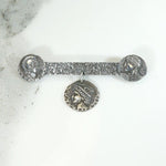Sterling Silver Brooch with Classical Motif and Mercury