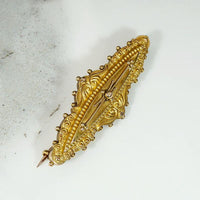 Etruscan Revival 15ct English Gold Brooch Locket