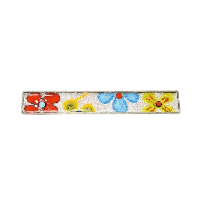 Lovely Floral Enameled Brooch Mid Century Modern Pereli Metall