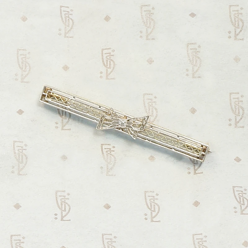 Sweetest Little Art Deco Bow Pin