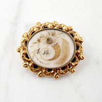 Georgian Cornucopia Hair Work Brooch
