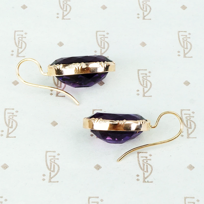 19th Century Regal Amethyst Drop Earrings