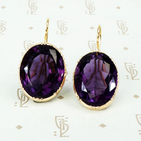 Regal Antique Collet Set Amethyst Earrings