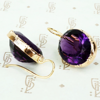 Regal Antique Collet Set Amethyst Earrings