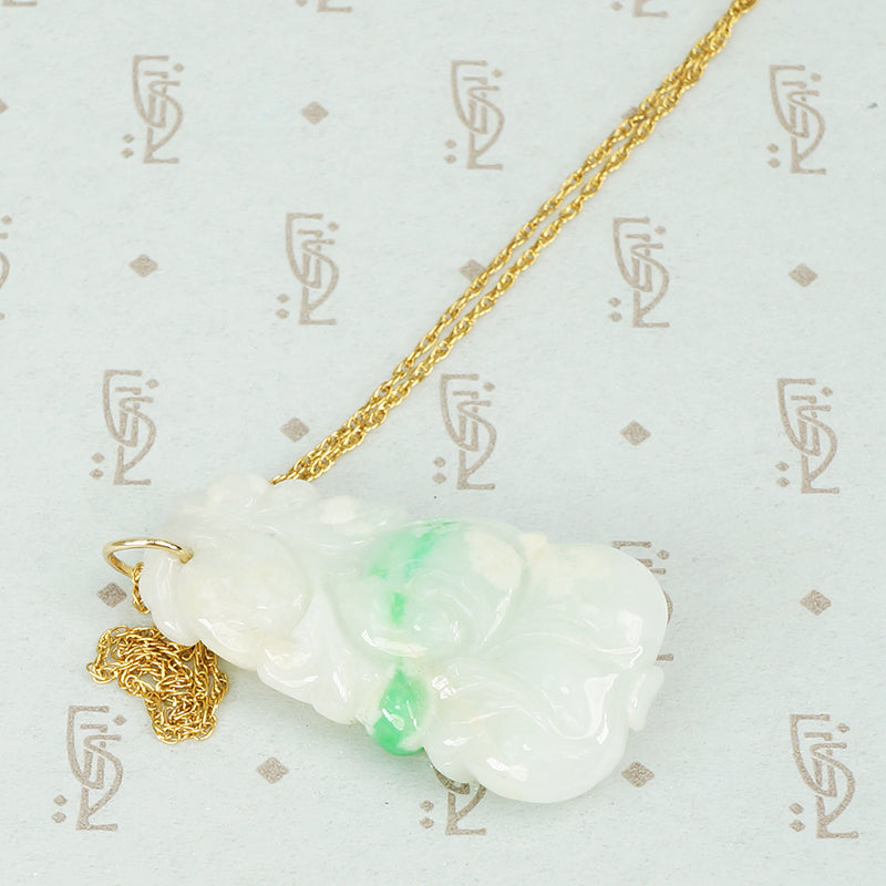 Hand Carved Vintage Jade Pendant
