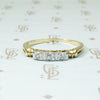 palladium 14k 3 diamond band circa 1940's 2 tone