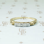 palladium 14k 3 diamond band circa 1940's 2 tone