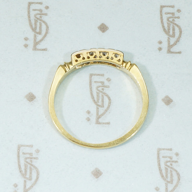 1940's Palladium and 14k Diamond Band