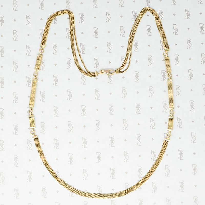 Long gold panel chain