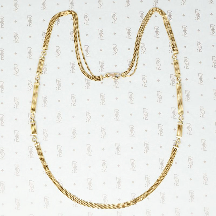 Long gold panel chain
