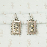 19th Century Silver and Rose Gold Flower Earrings