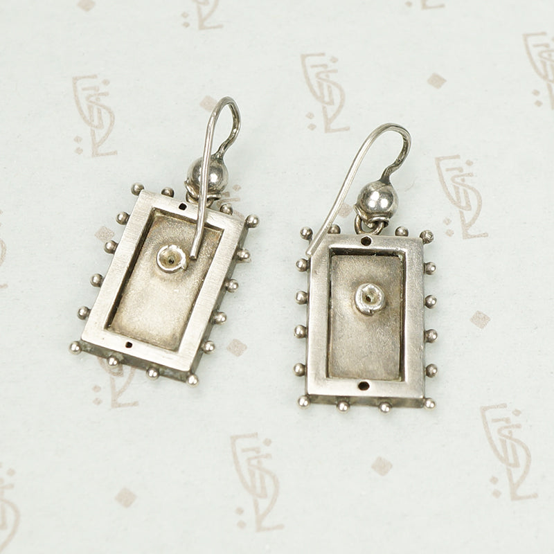 19th Century Silver and Rose Gold Flower Earrings