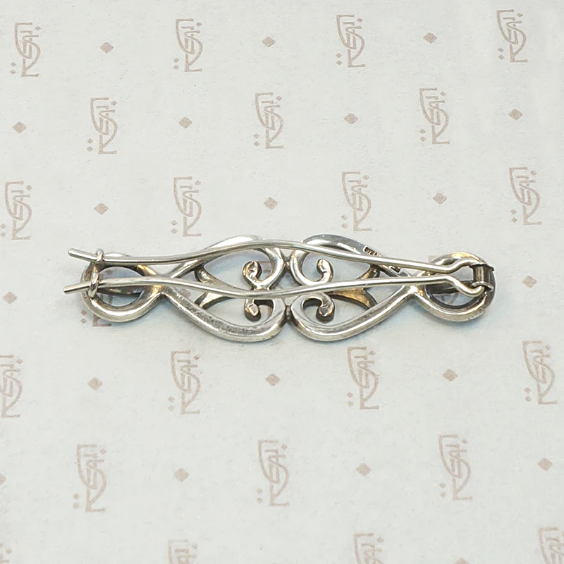 Rare Art Nouveau Sterling and Paste Barrette
