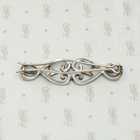 Rare Art Nouveau Sterling and Paste Barrette