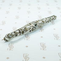 Delicate Sterling Silver & Paste Bar Pin