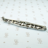 Delicate Sterling Silver & Paste Bar Pin