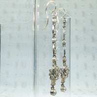 Lovely Long Edwardian Flower Basket Earrings