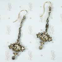Lovely Long Edwardian Flower Basket Earrings
